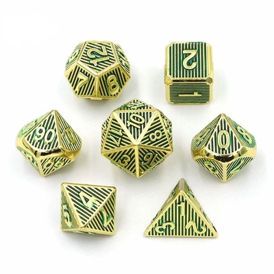 Vertikales Metall-Multi-Face Würfel-Desktop-Spiel Dnd Rpg Coc Bronze Farbe