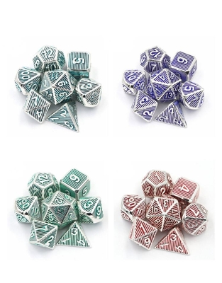 Vertikales Metall-Multi-Face Würfel-Desktop-Spiel Dnd Rpg Coc Bronze Farbe