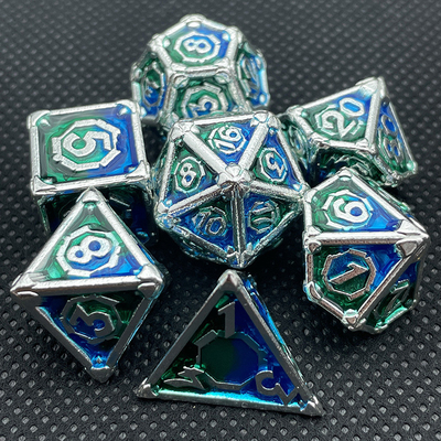 Desktop-Spiel Metal Multi Face RPG Würfel-Set Dnd Coc Mehrfarbig