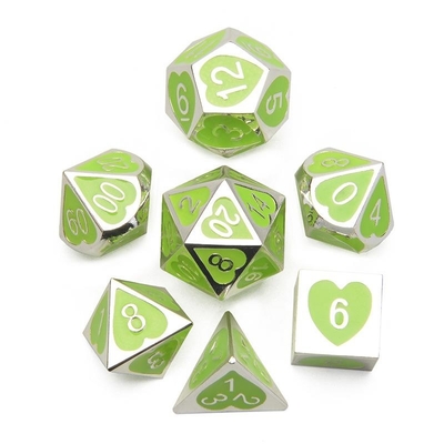 Green Peach Heart Metal Multi-Flag RPG Würfel-Set und Coc Luxus-Stil
