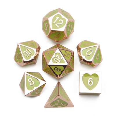 Green Peach Heart Metal Multi-Flag RPG Würfel-Set und Coc Luxus-Stil