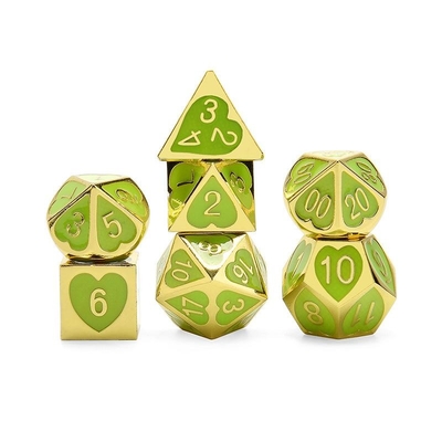 Green Peach Heart Metal Multi-Flag RPG Würfel-Set und Coc Luxus-Stil