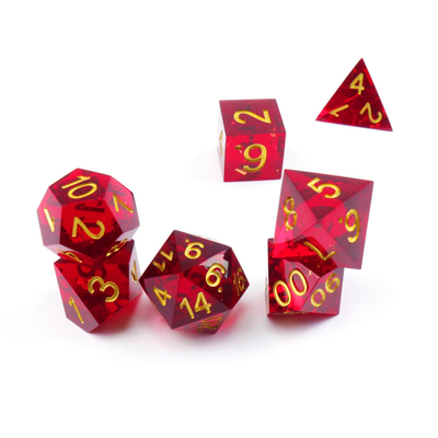 Roter Granatapfel natürliche Harz Würfel Set Desktop-Spiel bevorzugte magische Domäne Abenteuer DND Würfel
