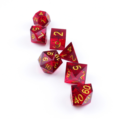 Roter Granatapfel natürliche Harz Würfel Set Desktop-Spiel bevorzugte magische Domäne Abenteuer DND Würfel