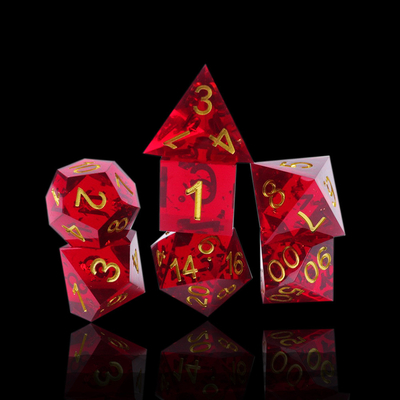 Roter Granatapfel natürliche Harz Würfel Set Desktop-Spiel bevorzugte magische Domäne Abenteuer DND Würfel