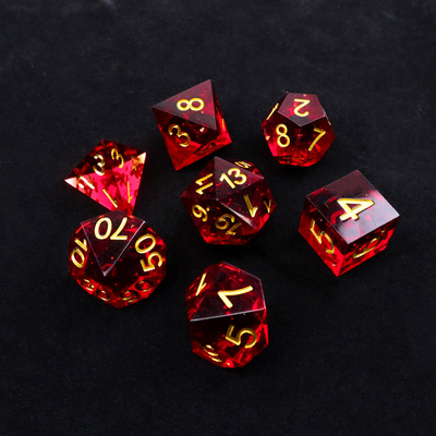 Roter Granatapfel natürliche Harz Würfel Set Desktop-Spiel bevorzugte magische Domäne Abenteuer DND Würfel