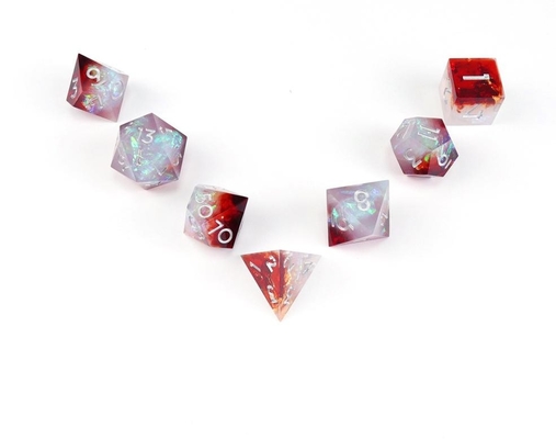 Weiß plus roter Erz harz Desktop-Spiel Würfel-Set dnd Würfel