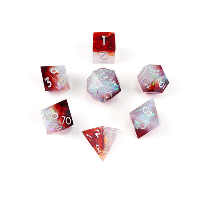 Weiß plus roter Erz harz Desktop-Spiel Würfel-Set dnd Würfel