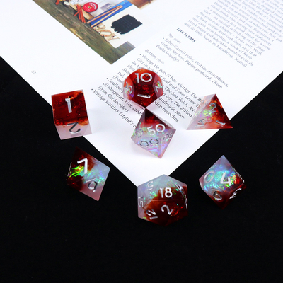 Weiß plus roter Erz harz Desktop-Spiel Würfel-Set dnd Würfel