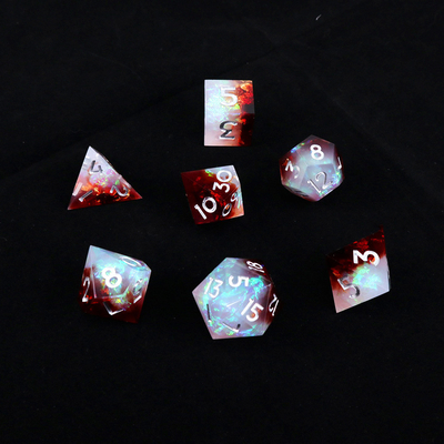 Weiß plus roter Erz harz Desktop-Spiel Würfel-Set dnd Würfel