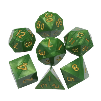 Grüner Marmor aus Naturharz RPG Würfel Multi - Noodle Dnd Würfel Set