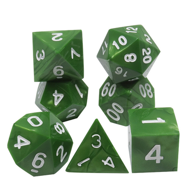 Grüner Marmor aus Naturharz RPG Würfel Multi - Noodle Dnd Würfel Set