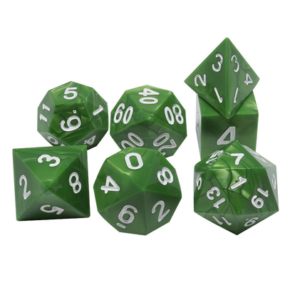 Grüner Marmor aus Naturharz RPG Würfel Multi - Noodle Dnd Würfel Set