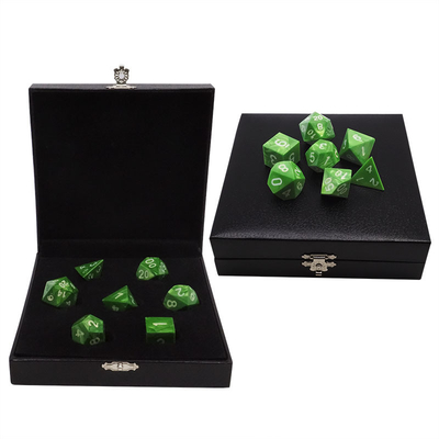 Grüner Marmor aus Naturharz RPG Würfel Multi - Noodle Dnd Würfel Set