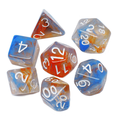 Zwei Rauchstränge zusammengefügt Resin RPG Würfel Desktop-Spiel Würfel Set