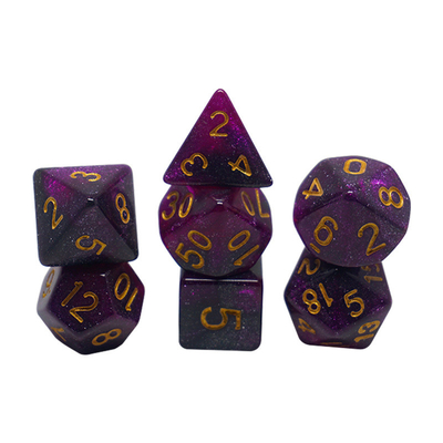 Rote, lila und schwarze dreifarbige Harz Würfel Suite Drache und Dungeon Dnd Würfel