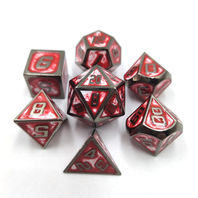 Einzigartiges, handgebackenes, langlebiges Metall, 7 Stück Polyheder-Tanz-Set.