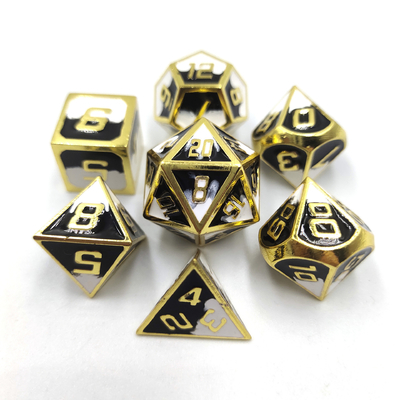 Einzigartiges, handgebackenes, langlebiges Metall, 7 Stück Polyheder-Tanz-Set.