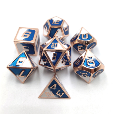 Einzigartiges, handgebackenes, langlebiges Metall, 7 Stück Polyheder-Tanz-Set.