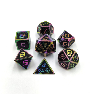 Flash Pulver Metall Multi-Face Roll Spielen Würfel Set Blaue Zeichen