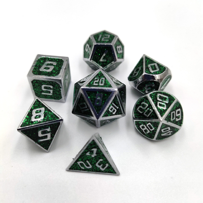 Flash Pulver Metall Multi-Face Roll Spielen Würfel Set Blaue Zeichen
