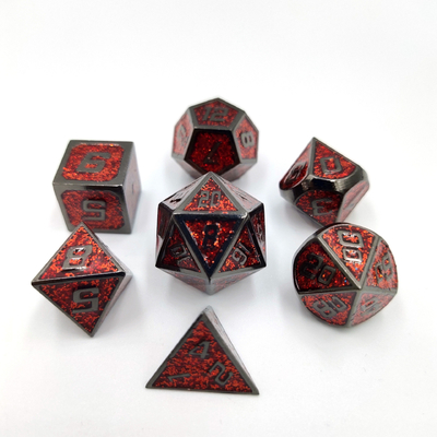 Flash Pulver Metall Multi-Face Roll Spielen Würfel Set Blaue Zeichen