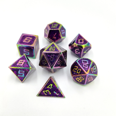 Flash Pulver Metall Multi-Face Roll Spielen Würfel Set Blaue Zeichen