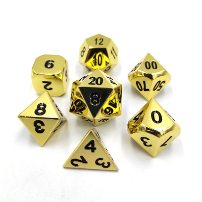 Champagner Gold Farbe Metall Polygraphische Würfel Desktop-Spiel Würfel-Set