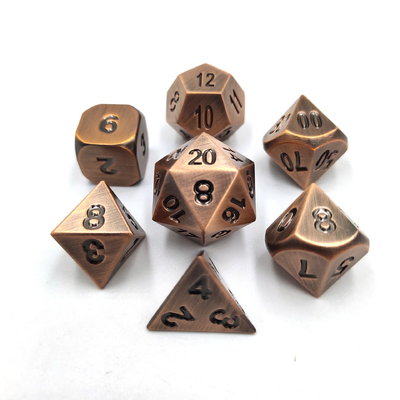 Champagner Gold Farbe Metall Polygraphische Würfel Desktop-Spiel Würfel-Set