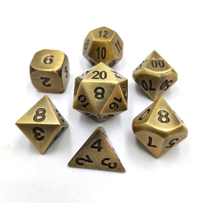 Champagner Gold Farbe Metall Polygraphische Würfel Desktop-Spiel Würfel-Set