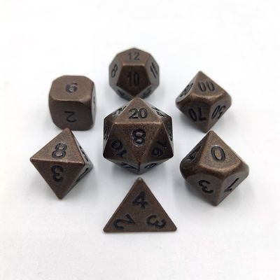 Champagner Gold Farbe Metall Polygraphische Würfel Desktop-Spiel Würfel-Set