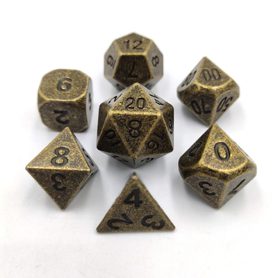 Champagner Gold Farbe Metall Polygraphische Würfel Desktop-Spiel Würfel-Set