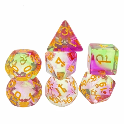 Farb-Kristall-Harz-Desktop-Spiel Würfel-Set und Würfel