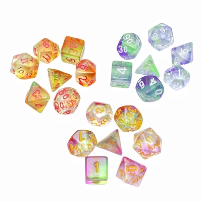 Farb-Kristall-Harz-Desktop-Spiel Würfel-Set und Würfel