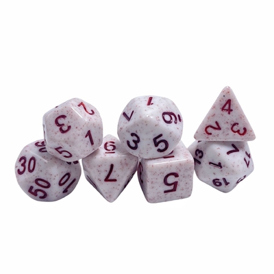 Rotes Wort Rot geflecktes Erz Harz Charakter Spielen Brettspiel Würfel Satz Dnd Würfel