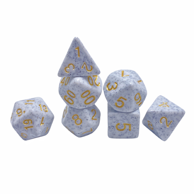 Goldene Schriftart Goldflecken Erz Erz Harz Charakter Spielen Brettspiel Würfel Set Dnd Würfel