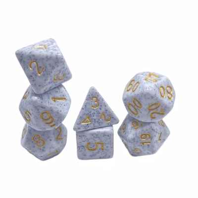 Goldene Schriftart Goldflecken Erz Erz Harz Charakter Spielen Brettspiel Würfel Set Dnd Würfel