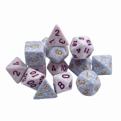 Goldene Schriftart Goldflecken Erz Erz Harz Charakter Spielen Brettspiel Würfel Set Dnd Würfel