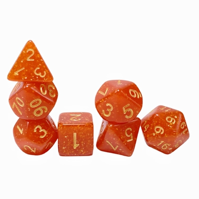 Lichtgoldpulver, orangefarbenes Harz, Charakter, das ein Brettspiel mit Würfeln spielt.