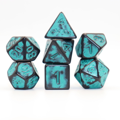 Antike alte schwarze Rücken rotes Harz Charakter Spielen Brettspiel Würfel Set DND Würfel