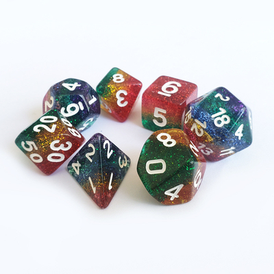 Shin Gold Pulver Regenbogen Harz Boarding Würfel Set Drache und Dungeon