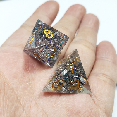 Transparentes kristallfarbiges Band Resin Boarding Dice Set und Würfel