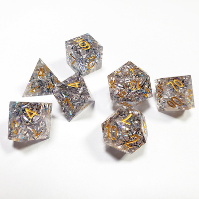 Transparentes kristallfarbiges Band Resin Boarding Dice Set und Würfel