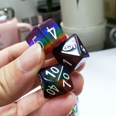 Rainbow Crystal Resin Boarding Dice Set und Würfel