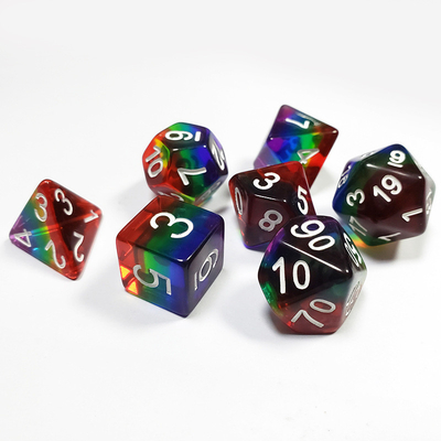 Rainbow Crystal Resin Boarding Dice Set und Würfel