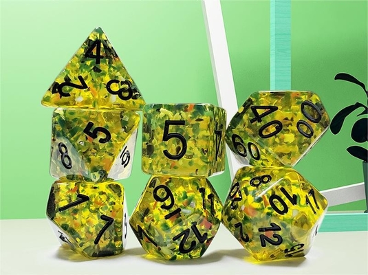 Gelber Blitz Resin Boarding Würfel Set und Würfel