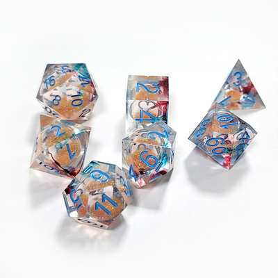Khaki Flüssigströmungs-Sand Harz Multi-Noodle Tablet-Spiel Würfel-Set und Würfel