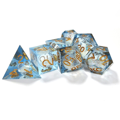 Weiß fließender Sand Harz Multi-Noodle Tablet-Spiel Würfel-Set und Würfel