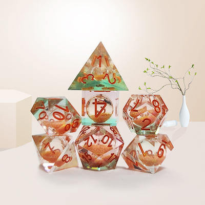 Orange Flowing Sand Resin Spieldose Multi Noodle Tablet Spieldose Set