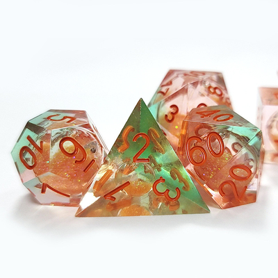 Orange Flowing Sand Resin Spieldose Multi Noodle Tablet Spieldose Set